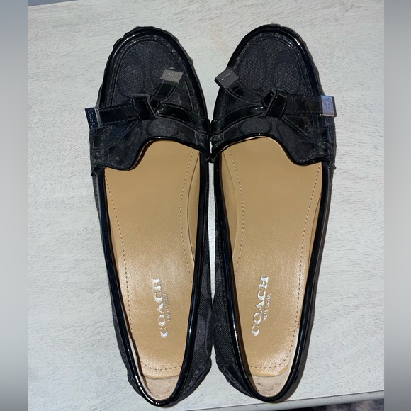 Coach Frida Women's Size 7.5B Signature Logo Black US Flats Slip On Loafers - Picture 1 of 5